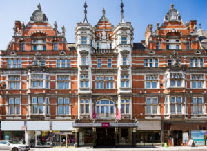 The impressive Victorian red brick front of Mercure Leicester The Grand Hotel