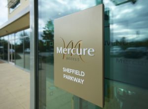 The sign outside Mercure Sheffield Parkway Hotel